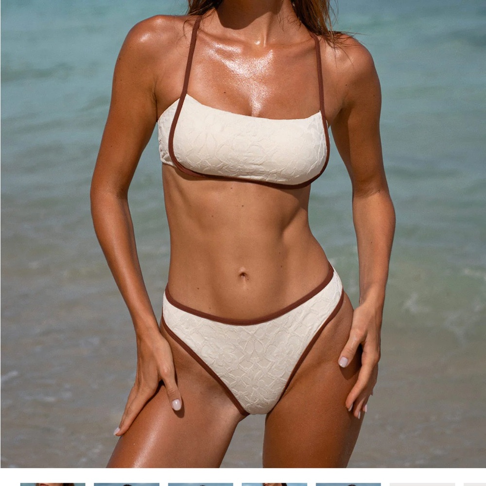 Berlook Cream and Brown Lace Bikini